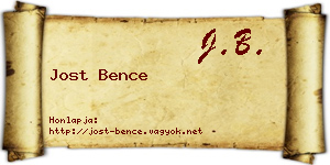 Jost Bence névjegykártya